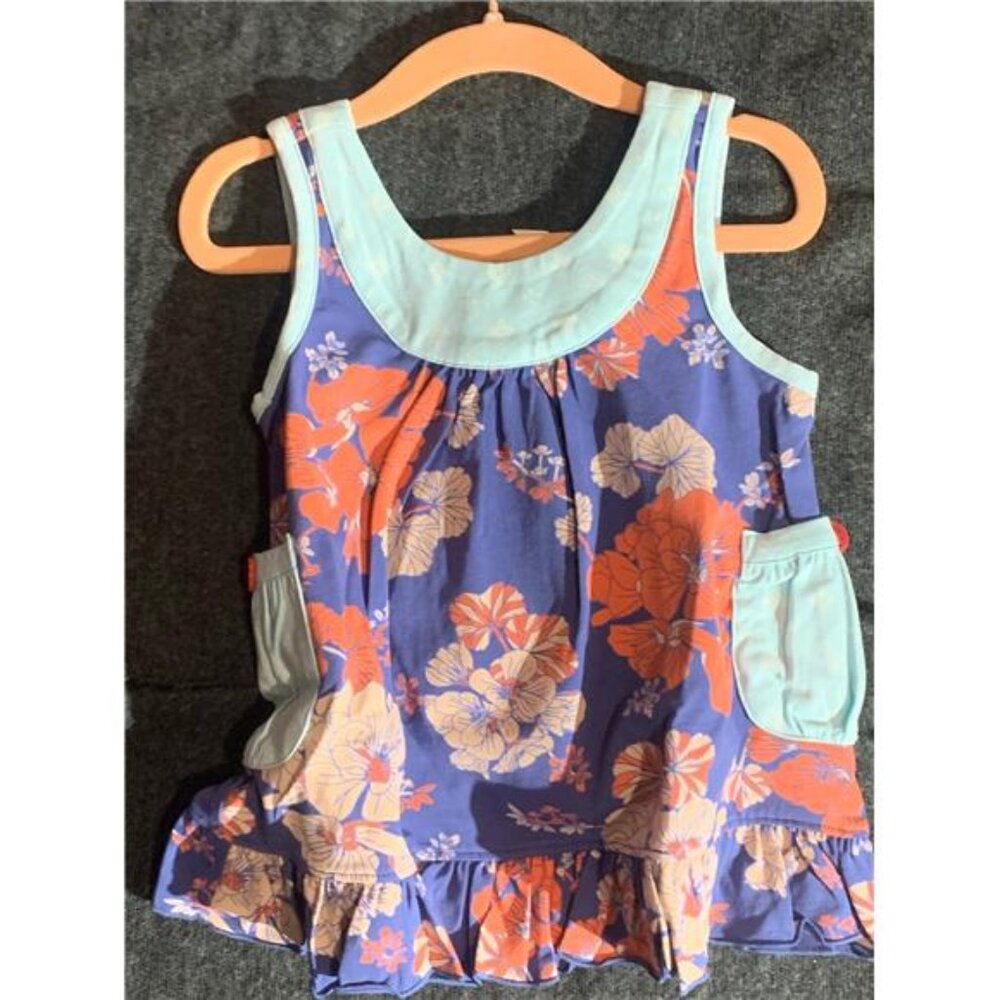 Matilda Jane Girls Floral Ruffle Pocket‎ Top Size 2